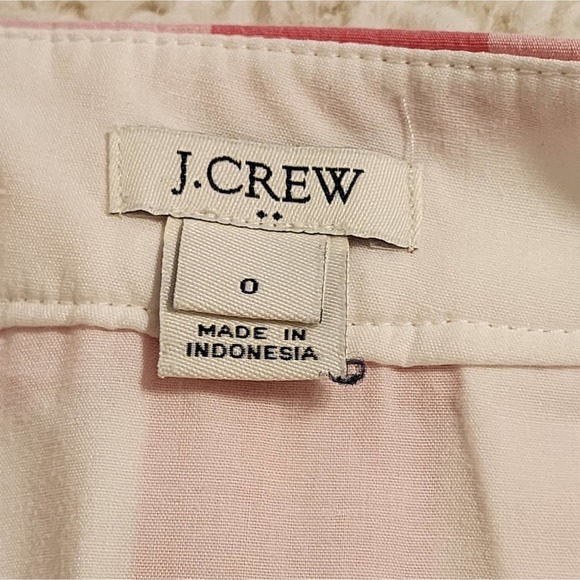 J. CREW‎ pink orange and white plaid ruffled skirt size 0 - Picture 8 of 8